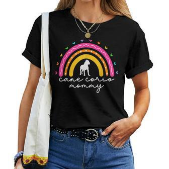 Cane Corso Mommy For Women Rainbow Italian Mastiff Dog Mom Women T-shirt | Mazezy