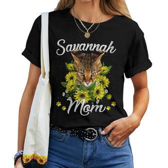 Cat Mom Sunflower Savannah Mom Women T-shirt | Mazezy