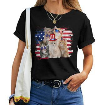 Cat Patriotic Usa Cat Lovers Cat Moms 4Th July Women T-shirt | Mazezy