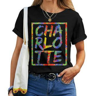 Charlotte Colorful Box City Pride Rainbow Charlotte Women T-shirt | Mazezy