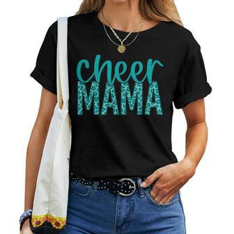Cheer Mama Teal Leopard Print Women T-shirt - Monsterry AU