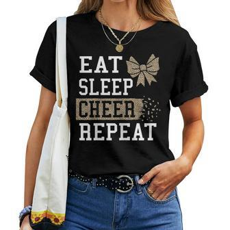 Cheerleading Daughter Leopard Cheetah Print Cheer Mom Women T-shirt | Mazezy