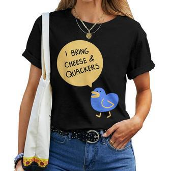 Cheese And Quackers Duck Pun Women Crewneck Short T-shirt - Monsterry UK