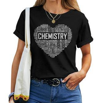 Chemistry Lover Heart For Chemist Teacher Or Student Women T-shirt | Mazezy