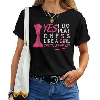 Chess Play A Girl Chessboard Club For Grand Master Women T-shirt | Mazezy