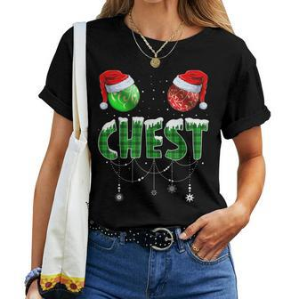 Chestnuts Matching Family Chest Nuts Christmas Couples Women T-shirt - Seseable