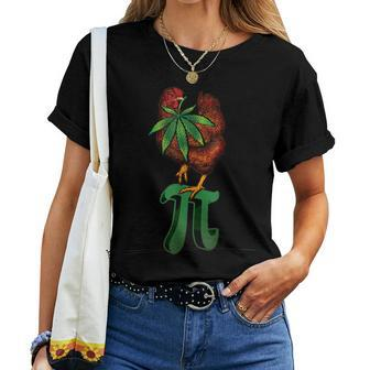 Chicken Pot Pie Pi Leaf Stoner 420 Weed Marijuana Women T-shirt - Seseable
