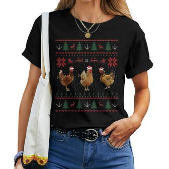 Chicken Ugly Christmas Sweater Chicken Xmas Women T-shirt - Monsterry CA