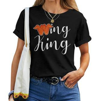 Chicken Wing Wing King Funny Fried Chicken Lover Gift For Women Women Crewneck Short T-shirt - Thegiftio UK