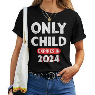 Only Child Expires In 2024 For New Big Brother Or Sister Women T-shirt