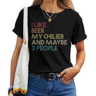 Chilier Dog Owner Beer Lover Quote Vintage Retro Women T-shirt | Mazezy