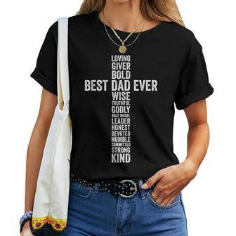 Christian Best Dad Ever Religious Blessed Daddy Fathers Day Women T-shirt - Seseable