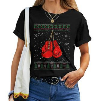 Christmas Boxing Gloves Ugly Christmas Sweater Women T-shirt - Monsterry UK