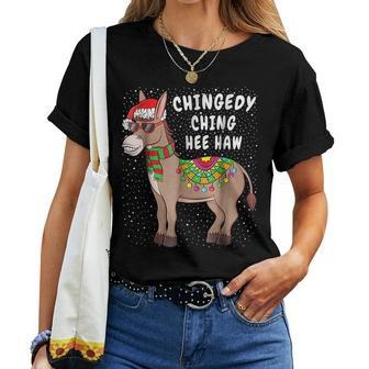 Christmas Donkey American Italian Women T-shirt | Mazezy