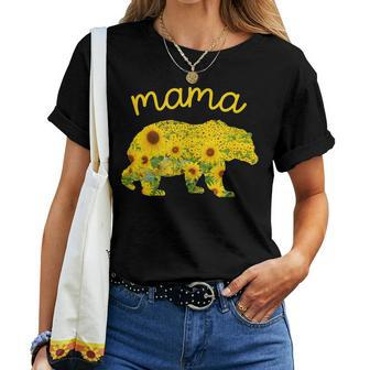 Christmas Floral Father Mama Bear Sunflower Women T-shirt | Mazezy