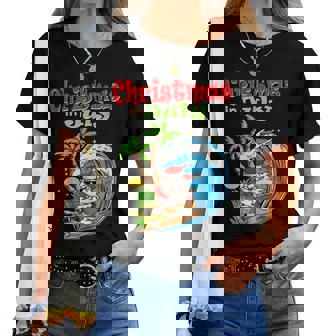 Christmas In July Santa Hawaiian Summer Surf Surfing Surfer Surfing Women T-shirt | Mazezy