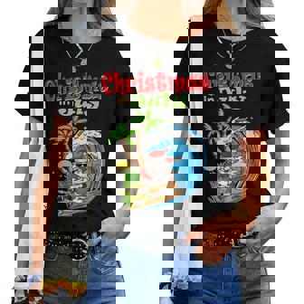 Christmas In July Santa Hawaiian Summer Surf Surfing Surfer Surfing Women T-shirt Crewneck | Mazezy