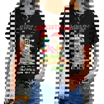 Christmas In July Santa Tie Dye Summer Surf Surfing Surfer Surfing Women T-shirt | Mazezy