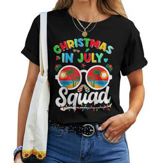 Christmas In July Squad Family Beach Vacation Summer Vacation Women T-shirt Crewneck | Mazezy
