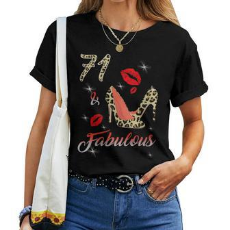 Classy Sassy 71 Fabulous High Heel Leopard 71St Birthday Women T-shirt | Mazezy