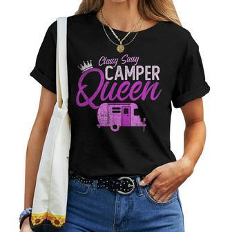 Classy Sassy Camper Queen Girl Camping Princess Rv Women T-shirt | Mazezy