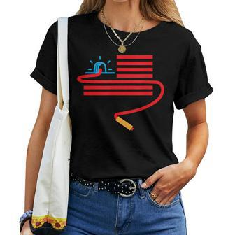 Clever American Flag Quiz Bowl Usa Women T-shirt | Mazezy CA