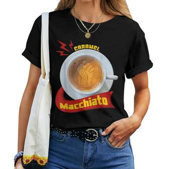 Coffee Lover Caramel Macchiato Blm Fist Women T-shirt | Mazezy