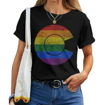 Colorado Lgbtq Rainbow Flag Gay Lesbian Bi Trans Queer Women T-shirt | Mazezy