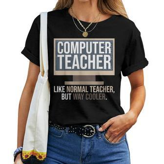 Computer Teacher Definition Computer Literacy Teacher Women T-shirt | Mazezy