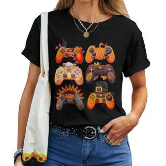 Controllers Fall Gaming Video Game Turkey Thanksgiving Boys Women T-shirt - Seseable