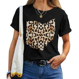 Cool Home Ohio State Leopard Cheetah Print Women T-shirt | Mazezy