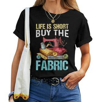 Cool Quilting For Women Grandma Sewing Quilter Sewer Fabric Women T-shirt | Mazezy