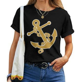 Cool Retro Fisherman Sailors Ship Anchor Men Women T Women T-shirt | Mazezy