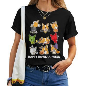 Corgi Dog Halloween Happy Howloween Mummy Witch Welsh Corgi Women T-shirt - Monsterry