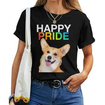 Corgi Dog Puppy Pup Gay Pride Lgbtq Rainbow Queer Lesbian Women T-shirt | Mazezy