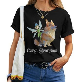 Corgi Grandma Pembroke Welsh Corgi & Fairy Retro Dog Lover Women T-shirt | Mazezy