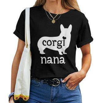 Corgi Nana Corgi Grandma Dog Mom Lover Women T-shirt Crewneck | Mazezy