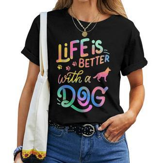 Corman Shepherd Life Is Better With My Dog Mom Dad Women T-shirt | Mazezy