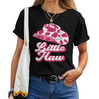 Country Western Theme Sorority Reveal Little Haw Cowgirl Hat Women T-shirt | Mazezy