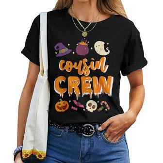 Cousin Crew Cute Ghost Pumpkin Halloween Costume Women T-shirt | Mazezy