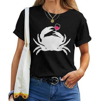 Crab Ocean Wine Cruise Vacation Lovers Drinking Women T-shirt - Seseable