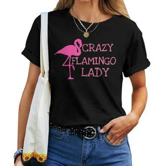 Crazy Flamingo Lady Retirement Florida Pink Women T-shirt | Mazezy