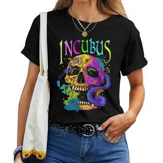 A Crow Left Skull Morning And Flower Incubus View Women T-shirt | Mazezy
