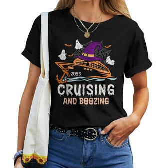 Cruising And Boozing Halloween Cruise Drinking Women T-shirt - Monsterry