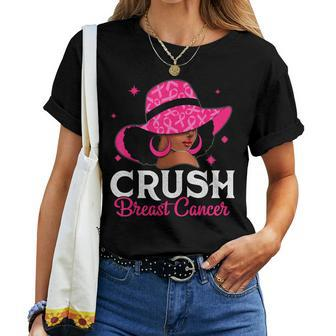 Crush Breast Cancer Awareness Black Pink Queen Warrior Women T-shirt - Seseable