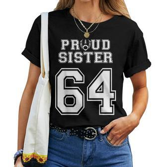 Custom Proud Football Sister Number 64 Personalized Women Women T-shirt | Mazezy CA