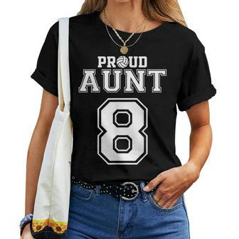 Custom Proud Volleyball Aunt Number 8 Personalized Women Women T-shirt | Mazezy