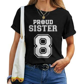 Custom Proud Volleyball Sister Number 8 Personalized Women Women T-shirt | Mazezy