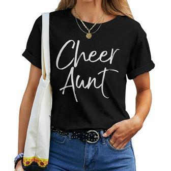 Cute Cheerleading For Aunt Cheerleaders Fun Cheer Aunt Women T-shirt | Mazezy