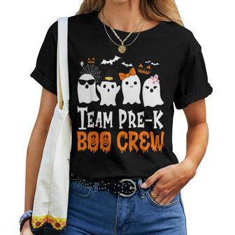 Cute Ghost Team Pre K Boo Crew Halloween Teacher Student Women T-shirt - Thegiftio UK